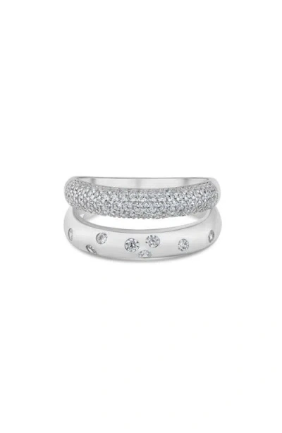 Cz By Kenneth Jay Lane Cubic Zirconia Double Band Ring In Gray