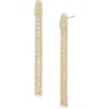 Cz By Kenneth Jay Lane Cubic Zirconia Double Strand Linear Drop Earrings In Gold