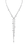 Cz By Kenneth Jay Lane Cubic Zirconia Double Y-necklace In Silver