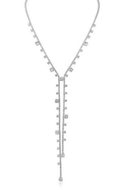 Cz By Kenneth Jay Lane Cubic Zirconia Double Y-necklace In Metallic