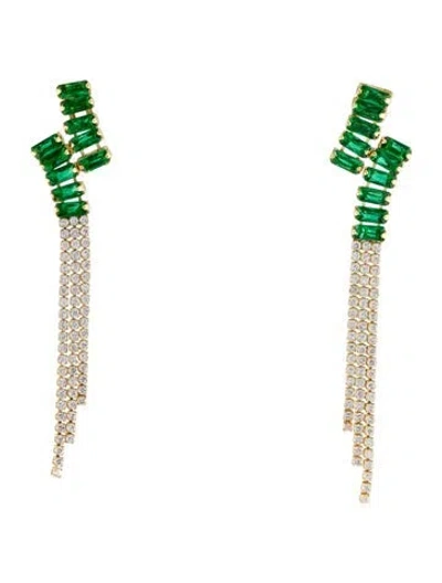 Pre-owned Cz By Kenneth Jay Lane Cubic Zirconia Drop Earrings