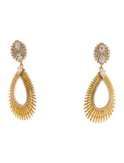 Pre-owned Cz By Kenneth Jay Lane Cubic Zirconia Drop Earrings In Multi