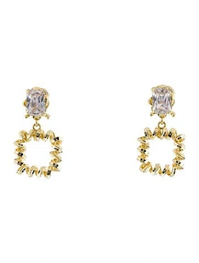 Pre-owned Cz By Kenneth Jay Lane Cubic Zirconia Drop Earrings In Multi