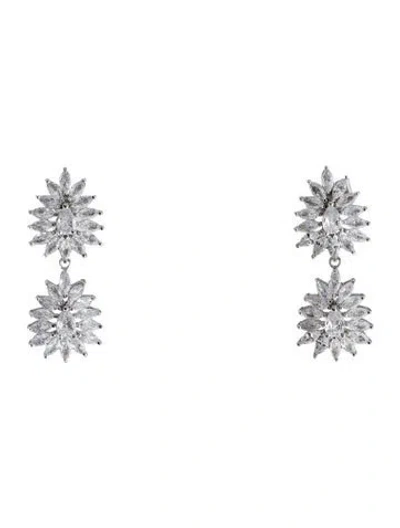 Pre-owned Cz By Kenneth Jay Lane Cubic Zirconia Drop Earrings In Multi