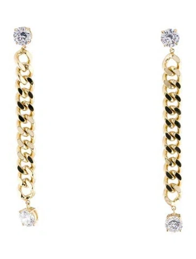 Pre-owned Cz By Kenneth Jay Lane Cubic Zirconia Drop Earrings In Multi