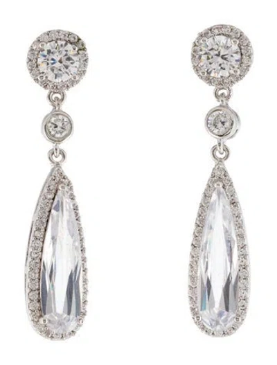 Pre-owned Cz By Kenneth Jay Lane Cubic Zirconia Drop Earrings In Multi