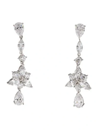 Pre-owned Cz By Kenneth Jay Lane Cubic Zirconia Drop Earrings In Multi