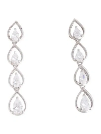 Pre-owned Cz By Kenneth Jay Lane Cubic Zirconia Drop Earrings In Multicolor