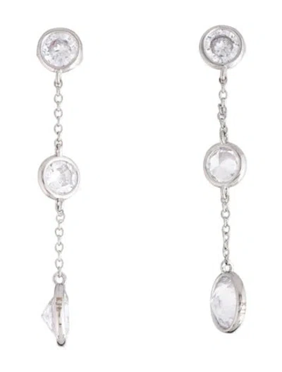 Pre-owned Cz By Kenneth Jay Lane Cubic Zirconia Drop Earrings In Multicolor