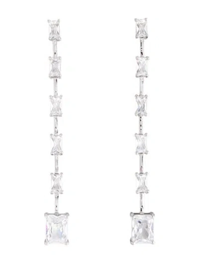 Pre-owned Cz By Kenneth Jay Lane Cubic Zirconia Drop Earrings In Multicolor