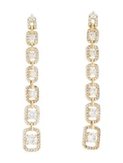 Pre-owned Cz By Kenneth Jay Lane Cubic Zirconia Drop Earrings In Multicolor