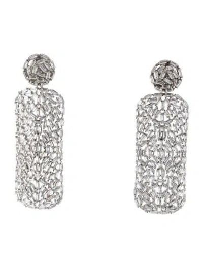 Pre-owned Cz By Kenneth Jay Lane Cubic Zirconia Drop Earrings In Transparent