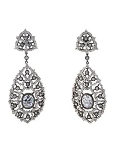 Pre-owned Cz By Kenneth Jay Lane Cubic Zirconia Drop Earrings In Transparent