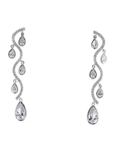 Pre-owned Cz By Kenneth Jay Lane Cubic Zirconia Drop Earrings In Transparent