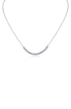 Cz By Kenneth Jay Lane Cubic Zirconia Frontal Necklace In Metallic