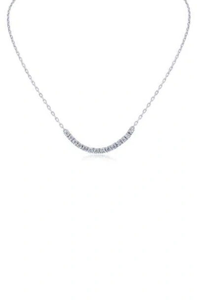 Cz By Kenneth Jay Lane Cubic Zirconia Frontal Necklace In Metallic