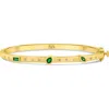 Cz By Kenneth Jay Lane Cubic Zirconia Hinge Bracelet In Multi