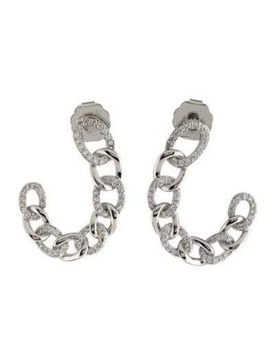 Pre-owned Cz By Kenneth Jay Lane Cubic Zirconia Hoop Earring In Multicolor
