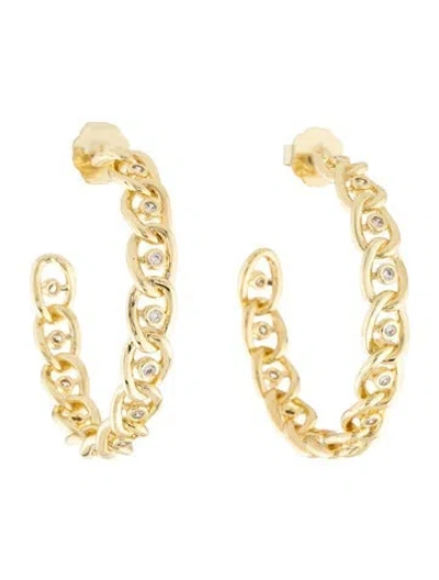 Pre-owned Cz By Kenneth Jay Lane Cubic Zirconia Hoop Earring In Multicolor