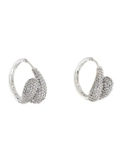 Pre-owned Cz By Kenneth Jay Lane Cubic Zirconia Hoop Earrings In Multi