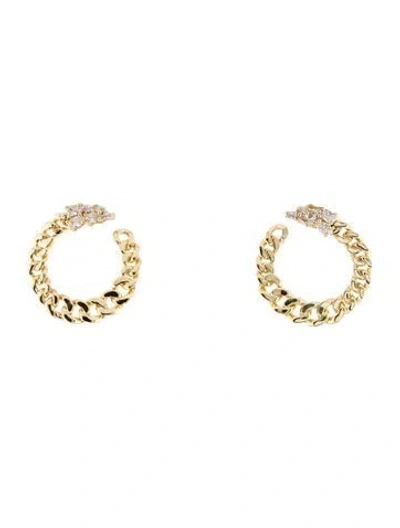 Pre-owned Cz By Kenneth Jay Lane Cubic Zirconia Hoop Earrings In Multi