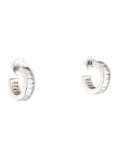 Pre-owned Cz By Kenneth Jay Lane Cubic Zirconia Hoop Earrings In Multi