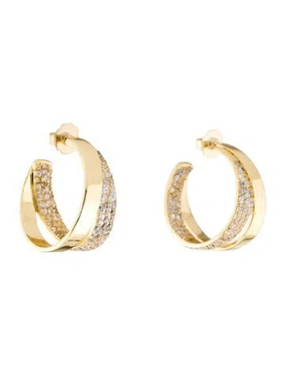 Pre-owned Cz By Kenneth Jay Lane Cubic Zirconia Hoop Earrings In Multi