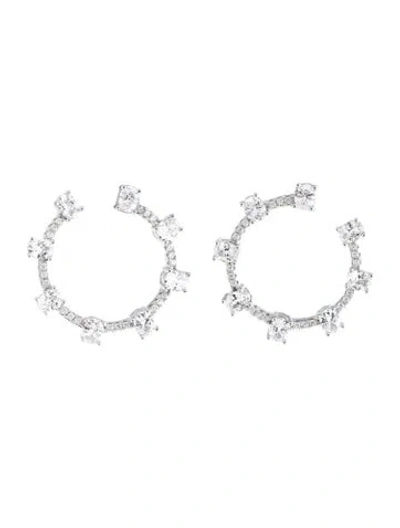 Pre-owned Cz By Kenneth Jay Lane Cubic Zirconia Hoop Earrings In Multicolor