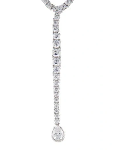 Pre-owned Cz By Kenneth Jay Lane Cubic Zirconia Lavalier Necklace, 15.75" In Multi
