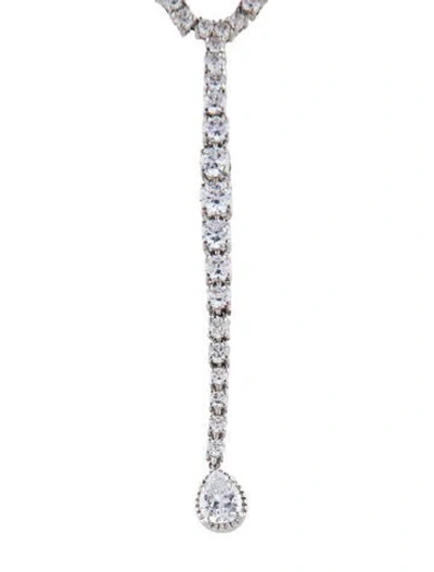 Pre-owned Cz By Kenneth Jay Lane Cubic Zirconia Lavalier Necklace, 15.75" In Multi