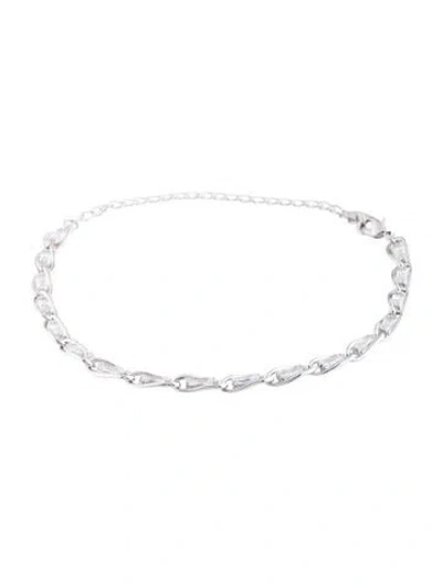 Pre-owned Cz By Kenneth Jay Lane Cubic Zirconia Link Bracelet, 10" In Multicolor