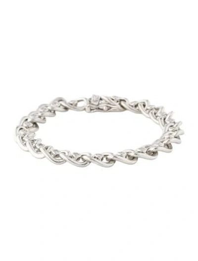 Pre-owned Cz By Kenneth Jay Lane Cubic Zirconia Link Bracelet, 6" In Multi