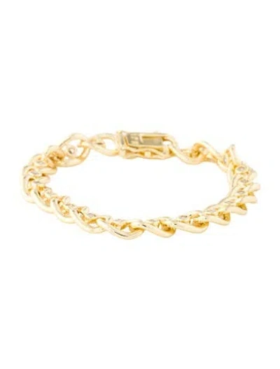 Pre-owned Cz By Kenneth Jay Lane Cubic Zirconia Link Bracelet, 6" In Multi