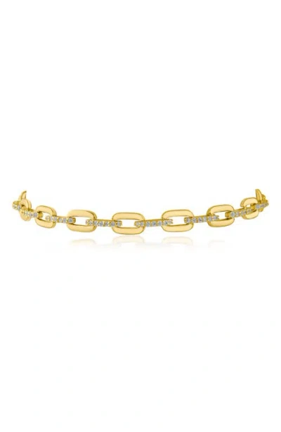Cz By Kenneth Jay Lane Cubic Zirconia Link Bracelet In Gold
