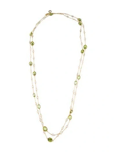 Pre-owned Cz By Kenneth Jay Lane Cubic Zirconia Long Station Necklace, 59.25" In Multi