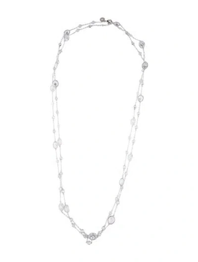 Pre-owned Cz By Kenneth Jay Lane Cubic Zirconia Long Station Necklace, 59.25" In Multi
