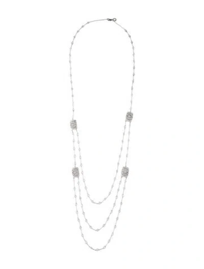 Pre-owned Cz By Kenneth Jay Lane Cubic Zirconia Multi Layered Collar Necklace, 32.5"