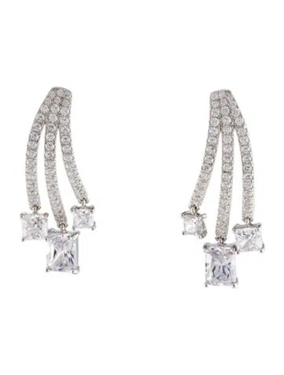 Pre-owned Cz By Kenneth Jay Lane Cubic Zirconia Multi Shape Drop Earrings