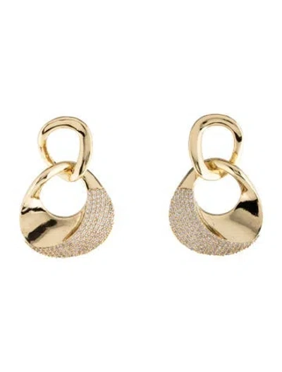 Pre-owned Cz By Kenneth Jay Lane Cubic Zirconia Pavé Drop Earrings In Multicolor