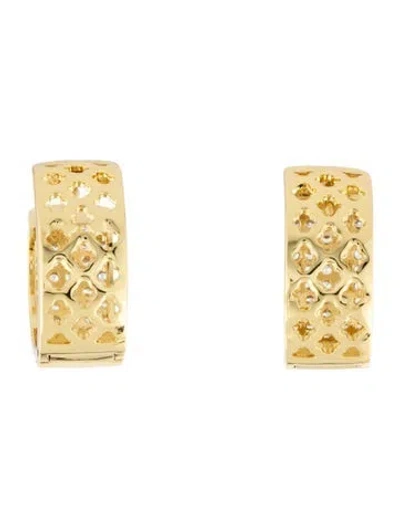 Pre-owned Cz By Kenneth Jay Lane Cubic Zirconia Pavé Huggie Earrings In Multicolor