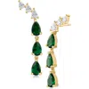 Cz By Kenneth Jay Lane Cubic Zirconia Pear Ear Crawlers In Multi