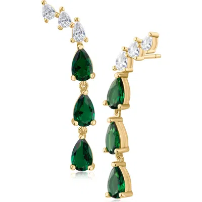 Cz By Kenneth Jay Lane Cubic Zirconia Pear Ear Crawlers In Multi
