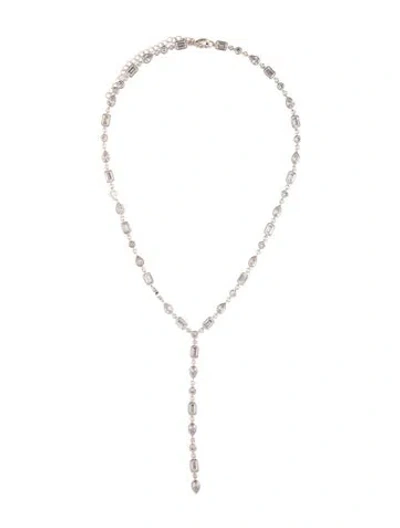 Pre-owned Cz By Kenneth Jay Lane Cubic Zirconia Pendant Necklace, 19.25" In Multicolor