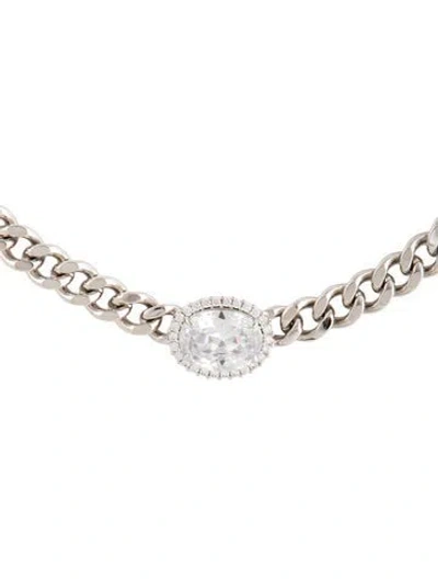 Pre-owned Cz By Kenneth Jay Lane Cubic Zirconia Pendant Necklace, 20" In Multicolor