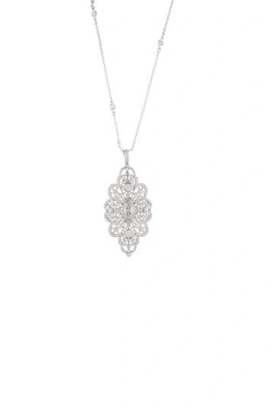 Pre-owned Cz By Kenneth Jay Lane Cubic Zirconia Pendant Necklace, 29.5" In Multi