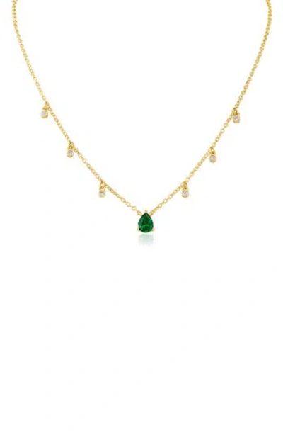 Cz By Kenneth Jay Lane Cubic Zirconia Shaker Pendant Necklace In Gold