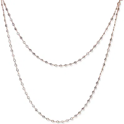 Cz By Kenneth Jay Lane Cubic Zirconia Station Chain Layered Necklace In Gold