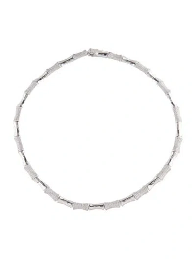 Pre-owned Cz By Kenneth Jay Lane Cubic Zirconia Station Necklace, 15.75" In Multi