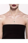 Cz By Kenneth Jay Lane Cubic Zirconia Station Y-necklace In Green/gold