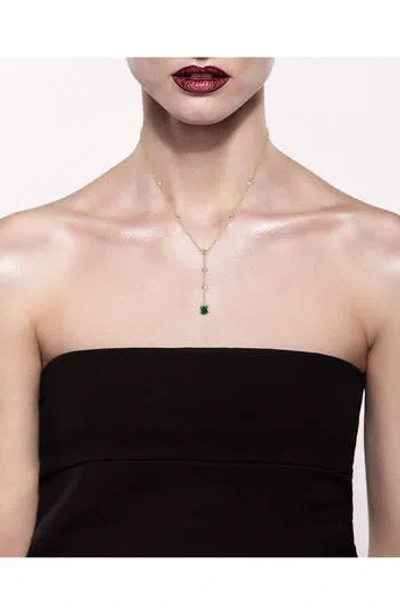 Cz By Kenneth Jay Lane Cubic Zirconia Station Y-necklace In Gold